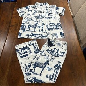 Katie Kime Marfa Toile Texas Novelty Matching Pajama Pant Set Size 3XL
